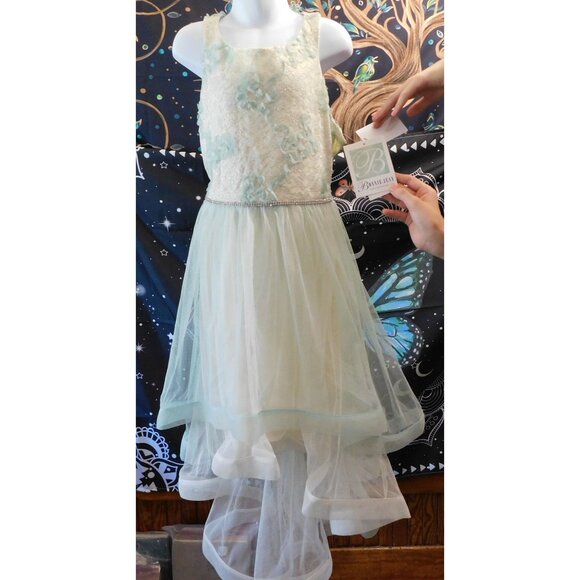 Bonnie Jean Pastel Floral Layered Hi-Low Dress - Picture 1 of 7